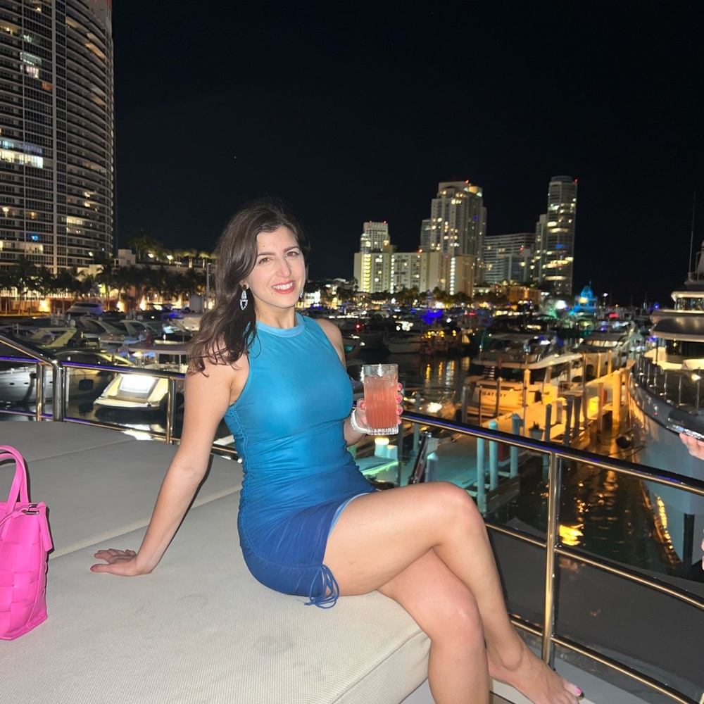 BB Dakota Blue Ruched Sheath Dress